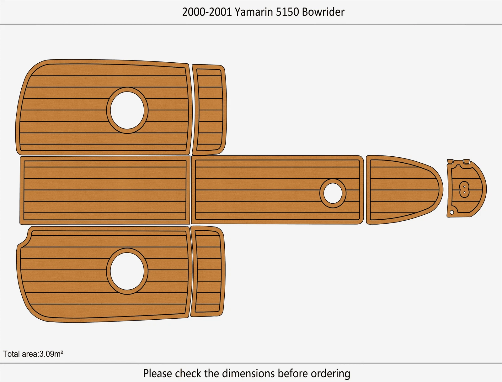 EVA Foam Pads for Yamarin 5150 Bowrider (2000)