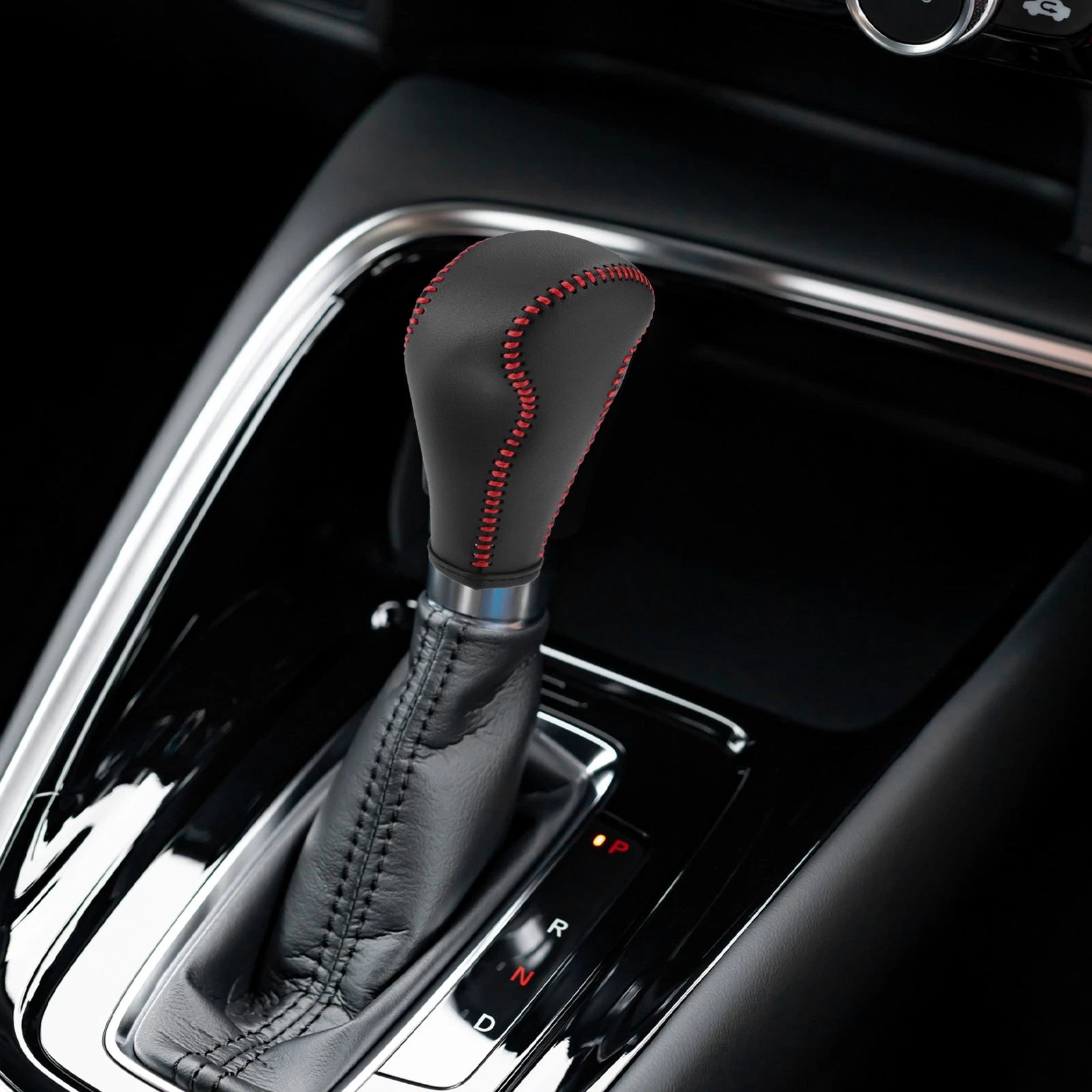 Gear Shifting Knob Cover Trim for Nissan Versa (2013–2016) Black Red