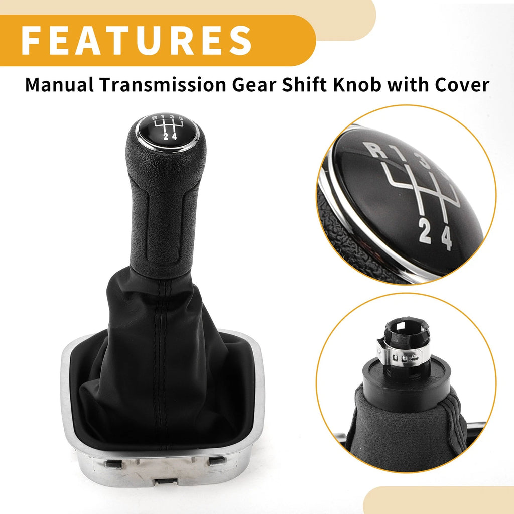 5 Speed Gear Shifter Knob with Cover for VW Polo (2010–2013)