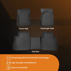TPE Floor Mats Liner for Nissan Rogue (2021–2025) Black Waterproof
