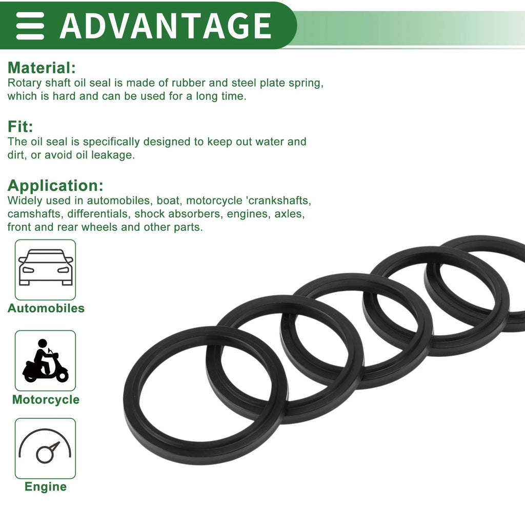 Set of 5 Oil Seal Rotary Shaft Seal NBR Rubber 50x60x5.5mm