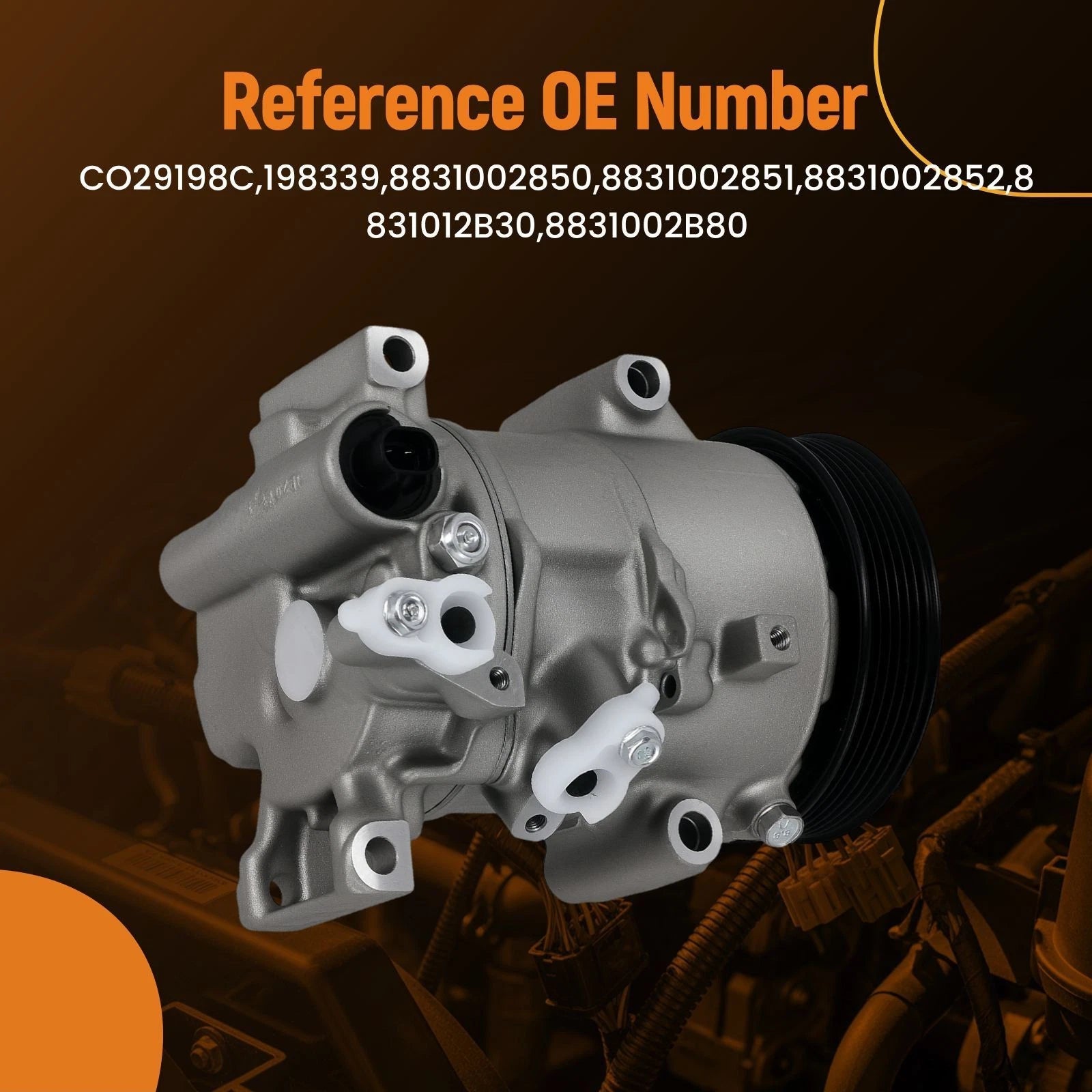 Front AC Compressor 6SEU14C for Toyota Corolla (2014–2022) 1.8L 8831002850