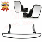 1.75" Clamp Side & Rear View Mirrors Set for Polaris RZR XP S 800 1000 900