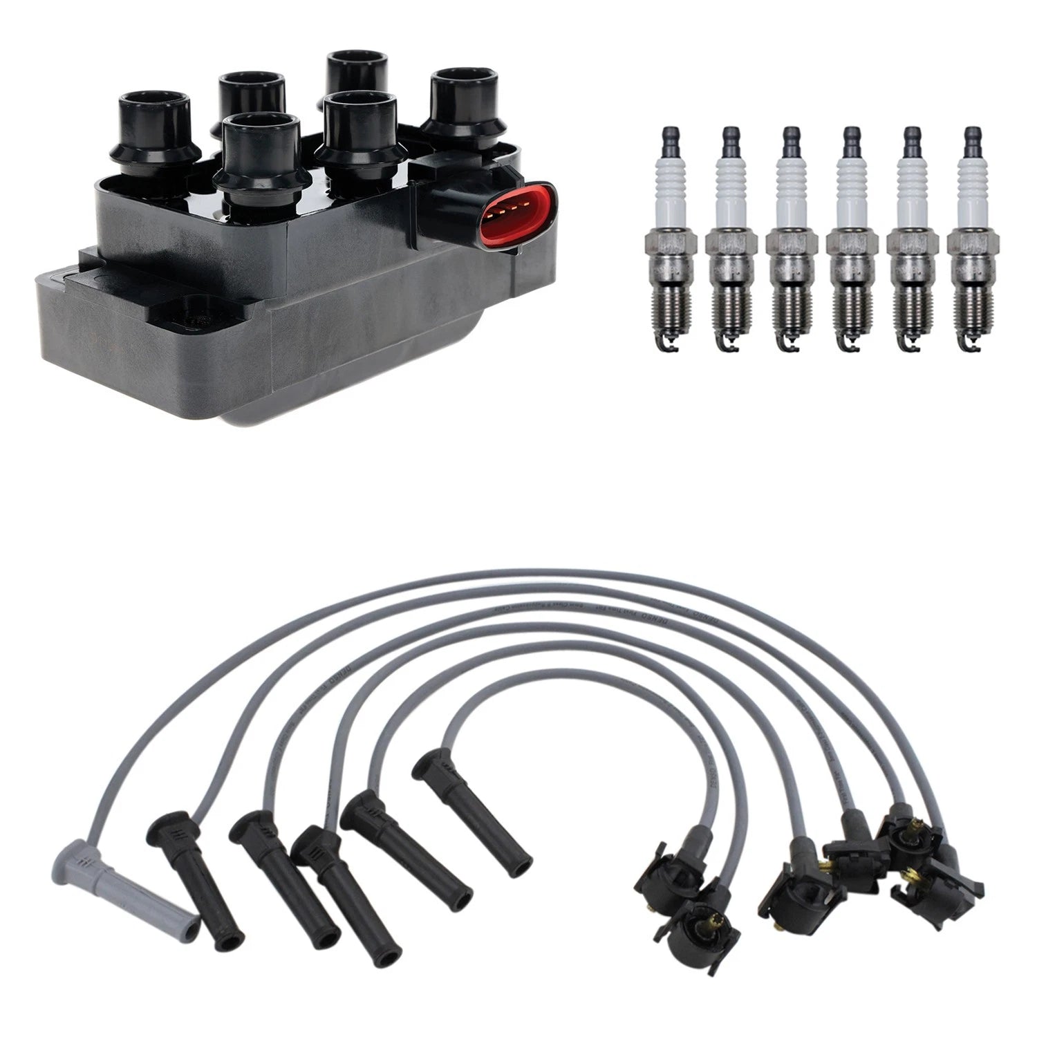 Ignition Coil & Spark Plug Wire Set for Ford Explorer V6 (1991–2001)