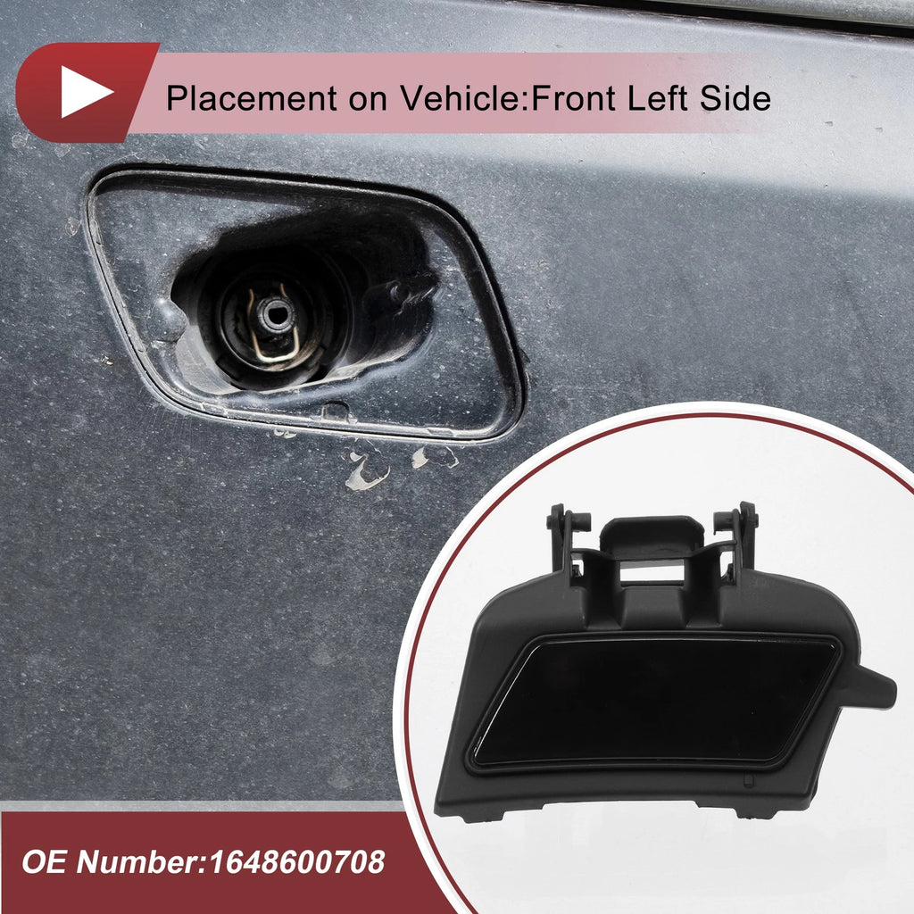Front Left Washer Nozzle Cover Cap for Mercedes-Benz ML350 (2003–2011) Black