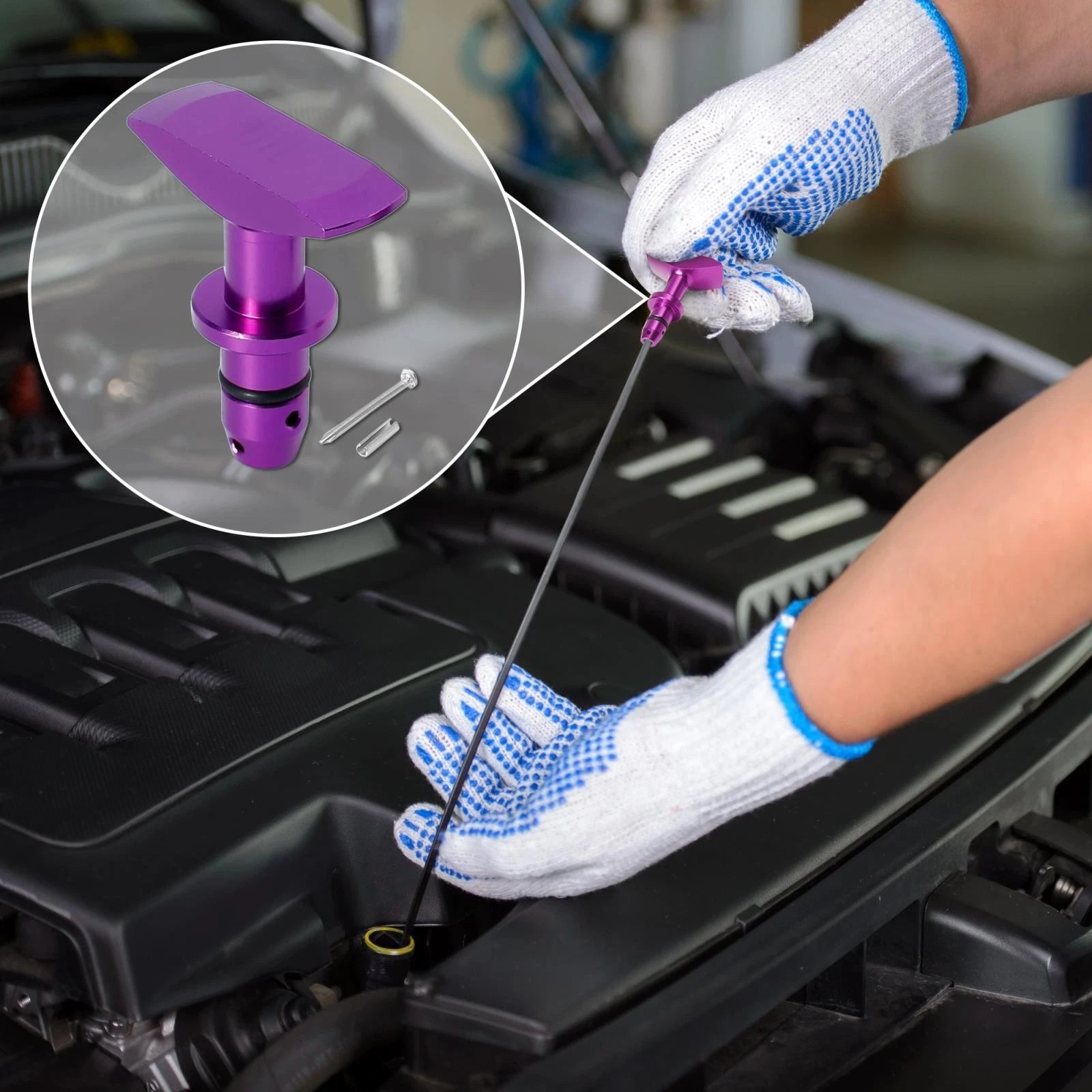 Dipstick Pull Handle 5mm for Ford Mustang GT V8 GT500 (1999–2011) Purple