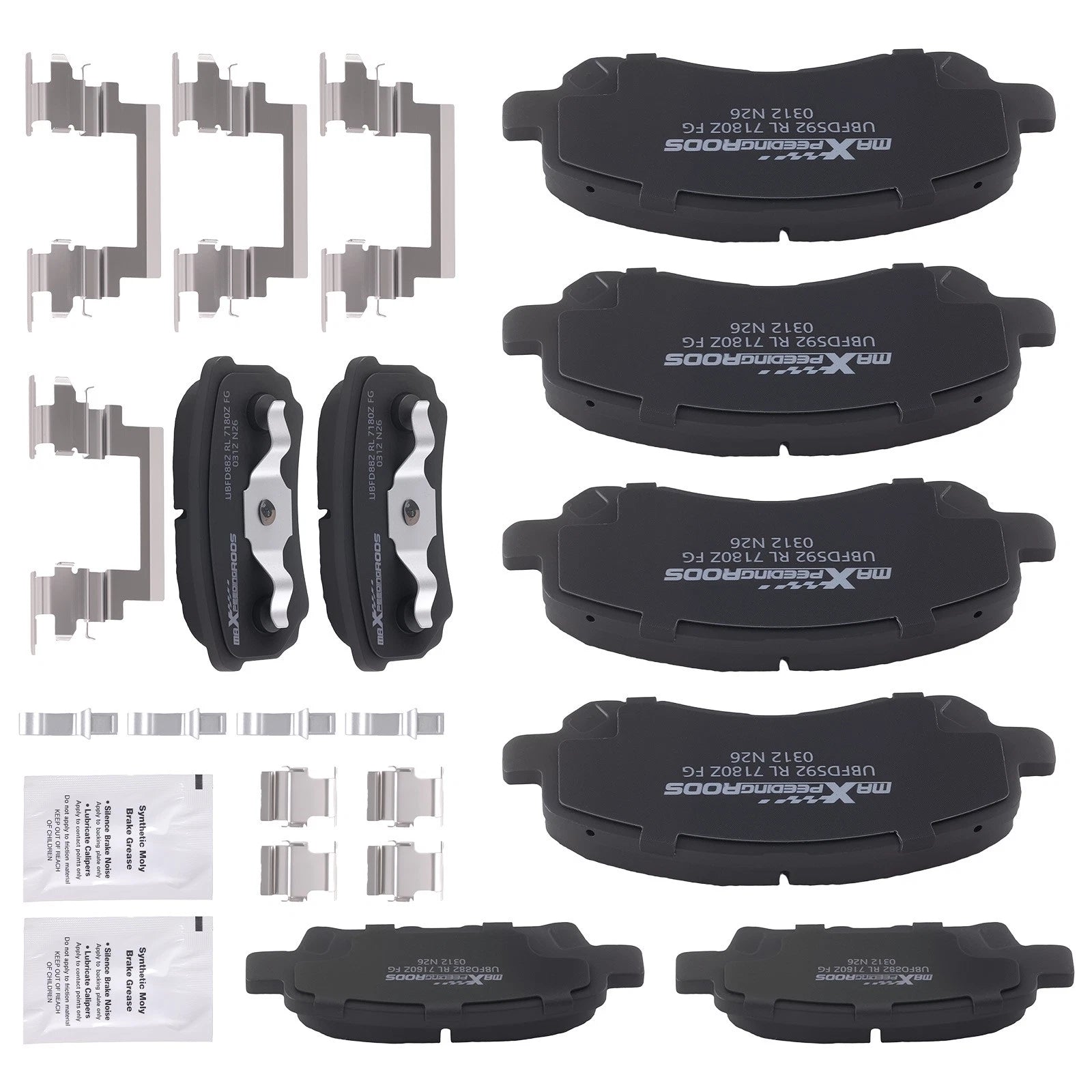 Front & Rear Ceramic Brake Pads Kit for Dodge Caliber (2007–2012) / Chrysler 200 (2011–2014)