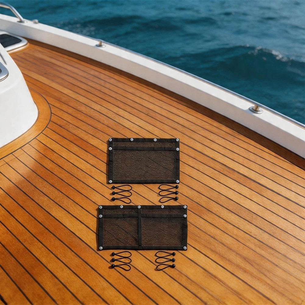 Mesh Storage Net Organizer Pouch with 6 Ropes for Yacht Ship Truck