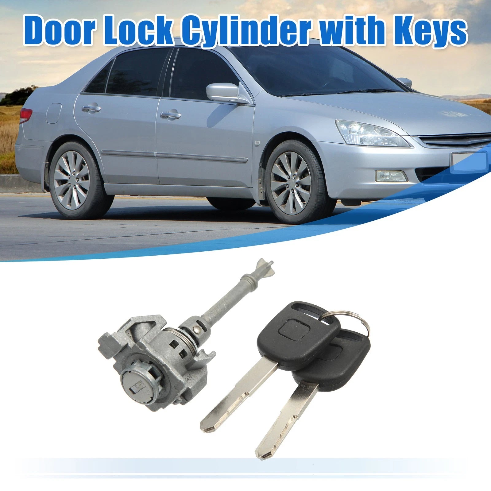 Set of 2 Drive Door Lock Cylinder Kit w/ 2 Keys 72185-TR0-A01 for Honda Civic (2012–2015)
