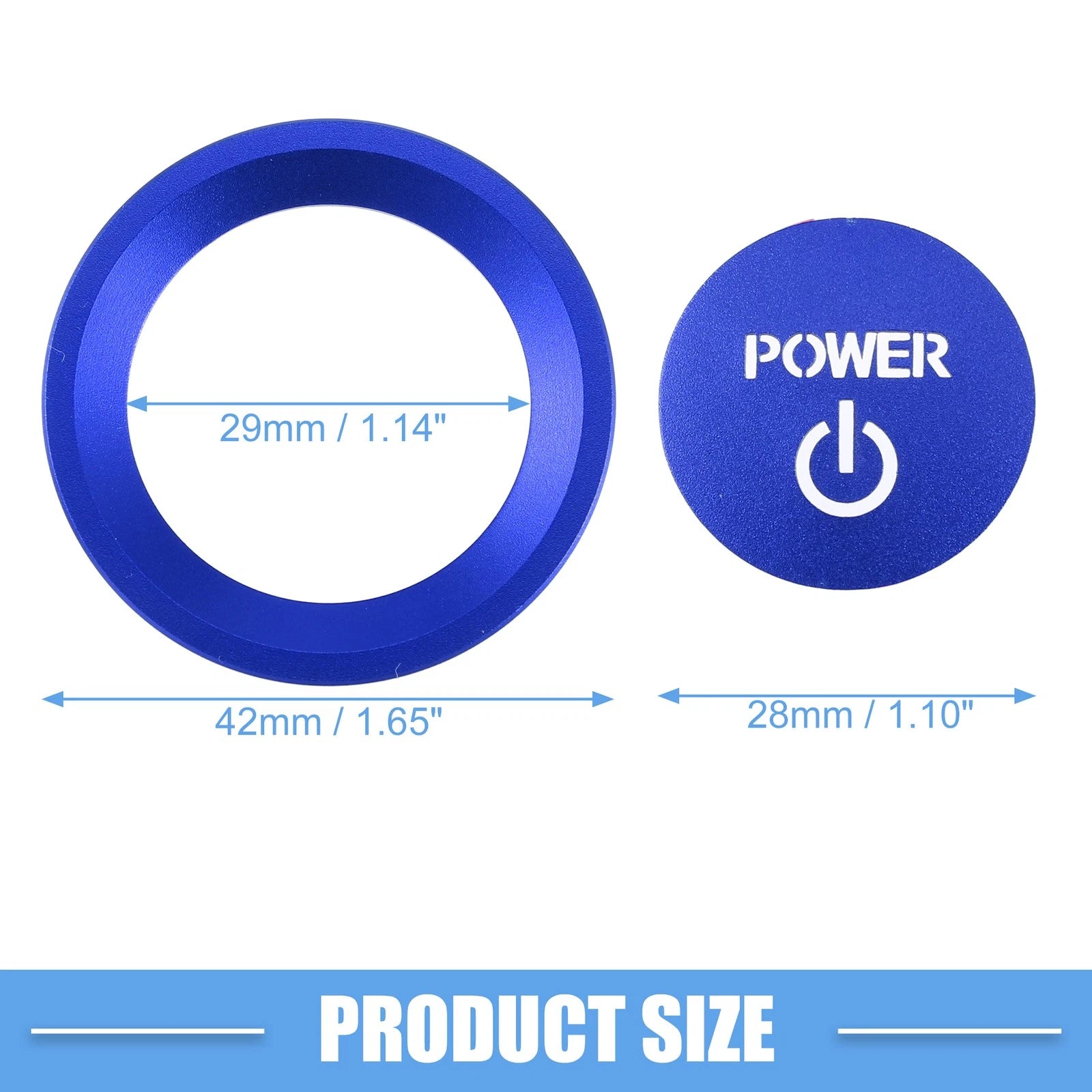 Engine Start Stop Ignition Button Decal for Honda Accord (2018–2022) Aluminum Blue