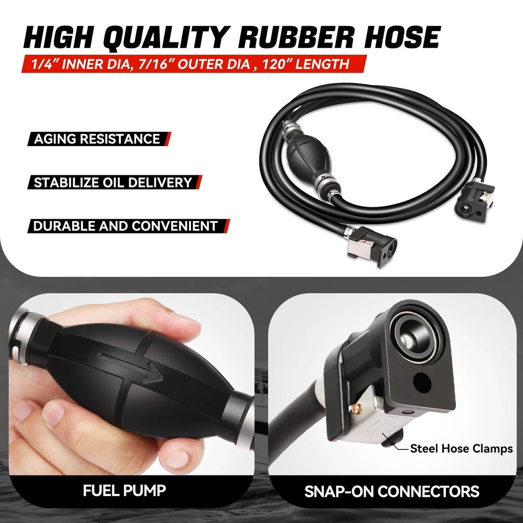 12L Portable Gasoline Diesel Fuel Tank w/ Pump for Marine Boat Motor