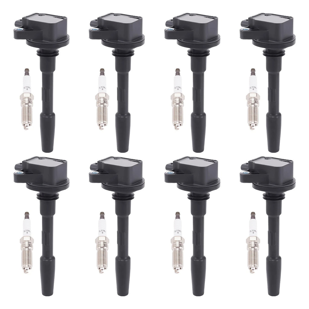8x Ignition Coil & Spark Plug for Ford F-150 Mustang 5.0L (2018–2021) UF835 DG566