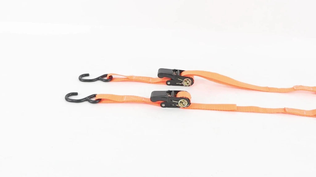 Set of 2 Heavy Duty Ratchet Straps for Secure Tie Downs (2400 lbs)