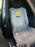 Seat Armour Grey Terry Cloth Seat Cover w/Jeep Duck Logo - SAR151G