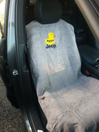 Seat Armour Grey Terry Cloth Seat Cover w/Jeep Duck Logo - SAR151G