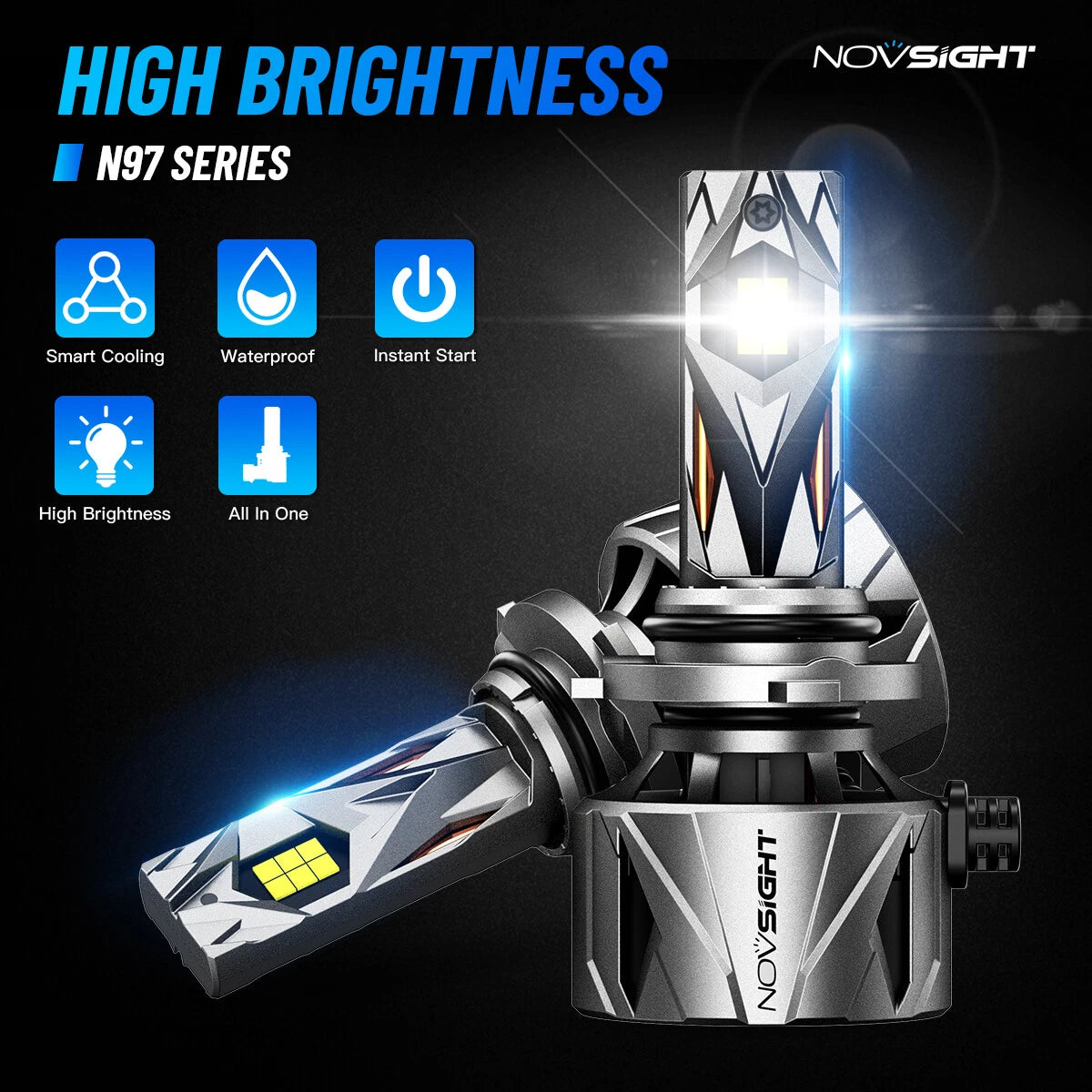 4X 9005 H11 Combo LED Headlight Bulbs for High Low Beam (60000LM 6500K)