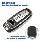 TPU Keyless Remote Cover for Audi A6 (2012–2018) - Black Silver Tone