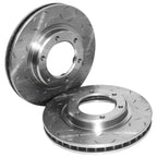 2x Drilled + Slotted Disc Rotor for Landcruiser FZJ80 HDJ80 (1992–1998)