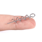 50pcs Spring Lock Crank Fishing Hook Centering for Soft Lure