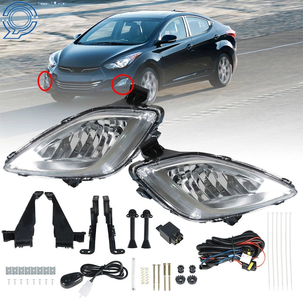 Set of 2 Fog Lights for Hyundai Elantra (2011–2013)