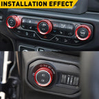 Aluminum A/C Switch Knob Trim Cover for Jeep Wrangler JL & JT (2018–2023)
