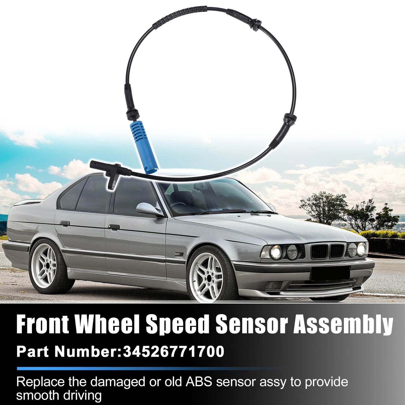 2pcs ABS Wheel Speed Sensor for BMW 525i (2001–2007) 781913554414