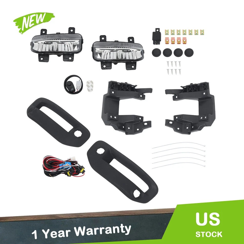 Pair of LED Fog Lights for Dodge Ram 1500 (2019–2023) Clear Lens