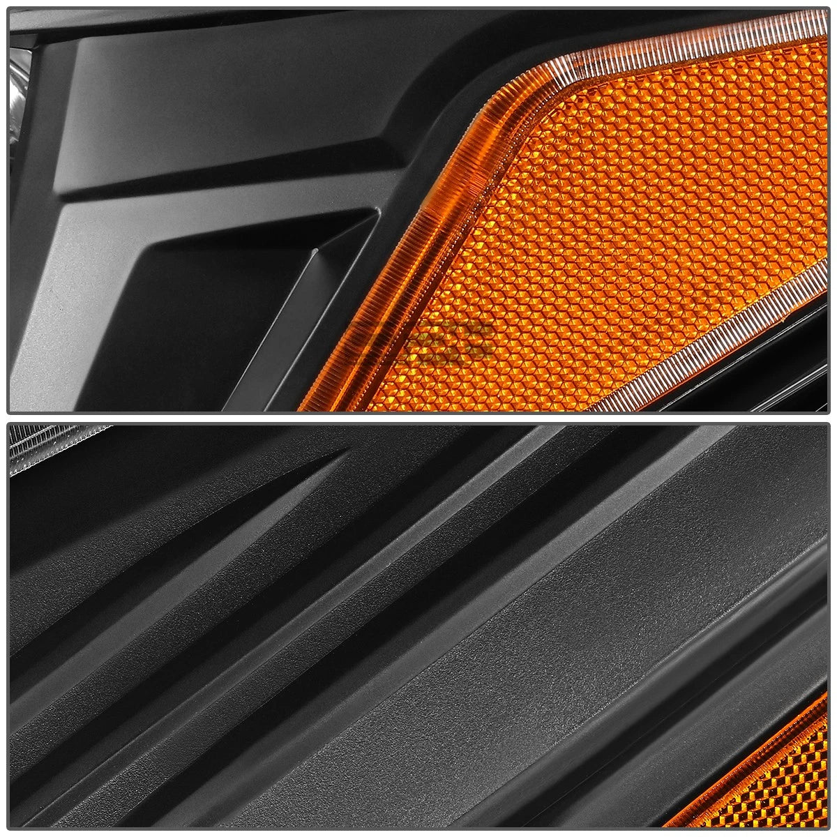 Pair of Headlights for Ford Escape (2013–2016) - Black/Amber Signal