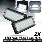 Set of 2 LED License Plate Lights for Toyota Land Cruiser J100 J200 Lexus GX LX