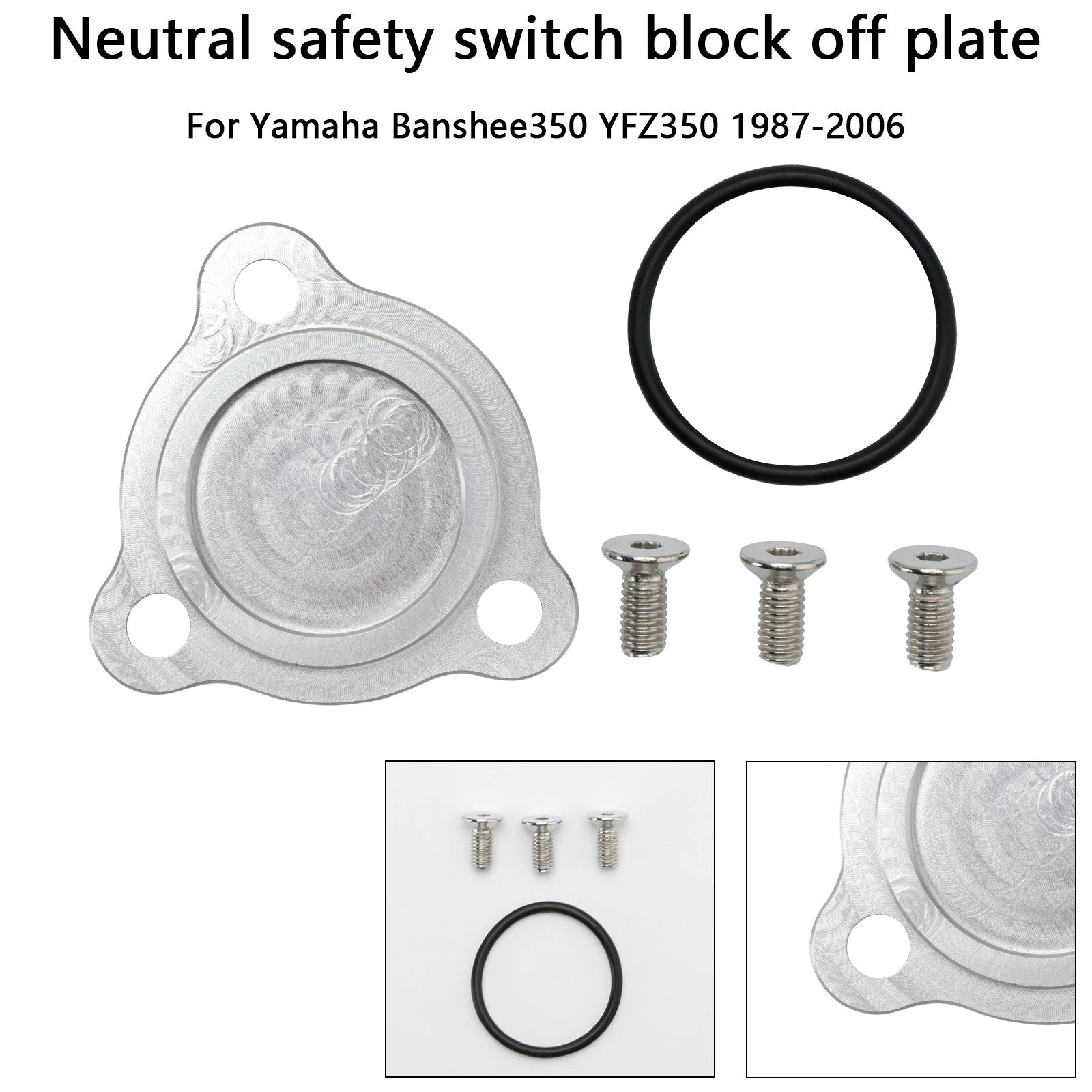 Neutral Safety Switch Block Off Plate for Yamaha Banshee 350 (1987–2006)