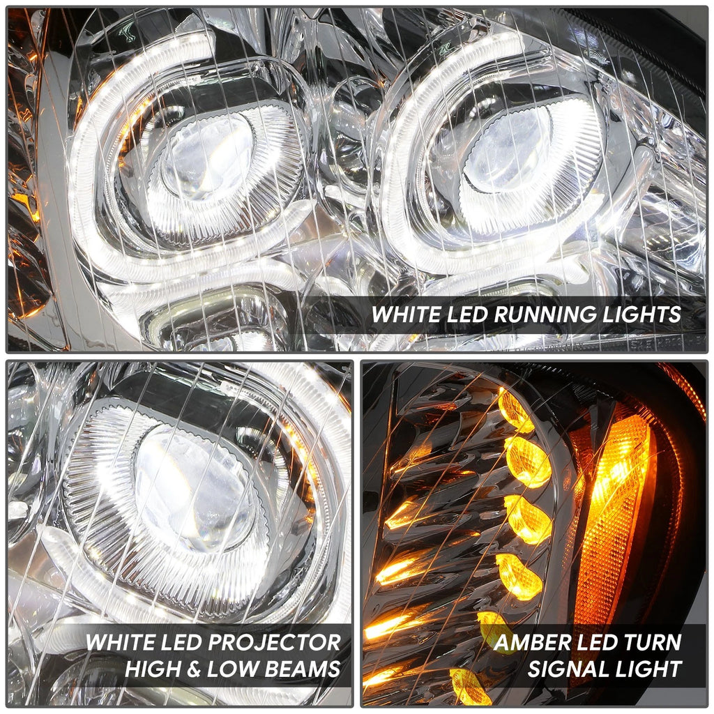 LED DRL + Turn Signal Projector Headlights for Freightliner Columbia (2004–2017)