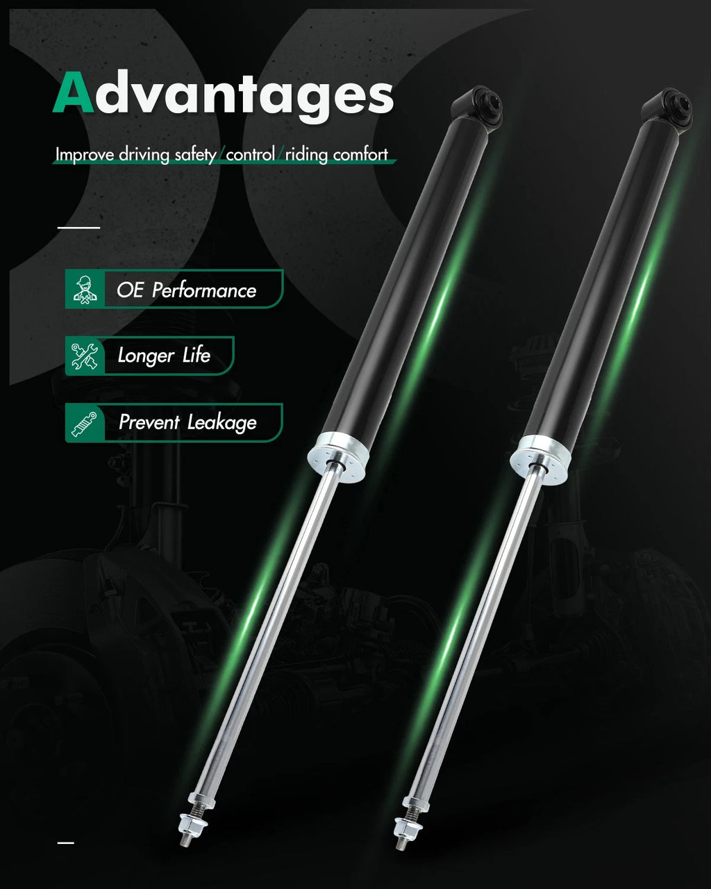 Set of 2 Rear Shock Struts for Mazda 3 Sport (2014–2018)