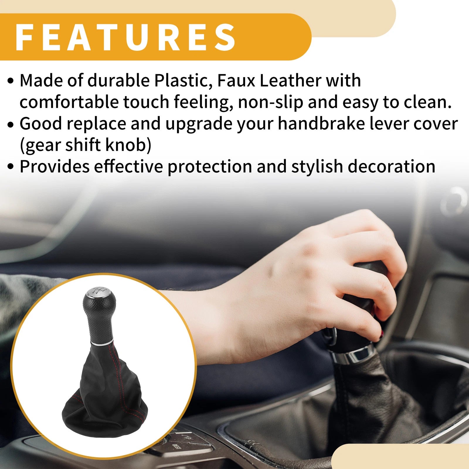 5 Speed Gear Shift Knob with Cover for Volkswagen Polo Classic (1996–2001)