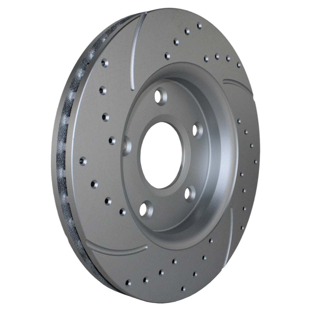 Set of 2 Front Drilled 302mm Brake Rotors for Chrysler Dodge Ram VW