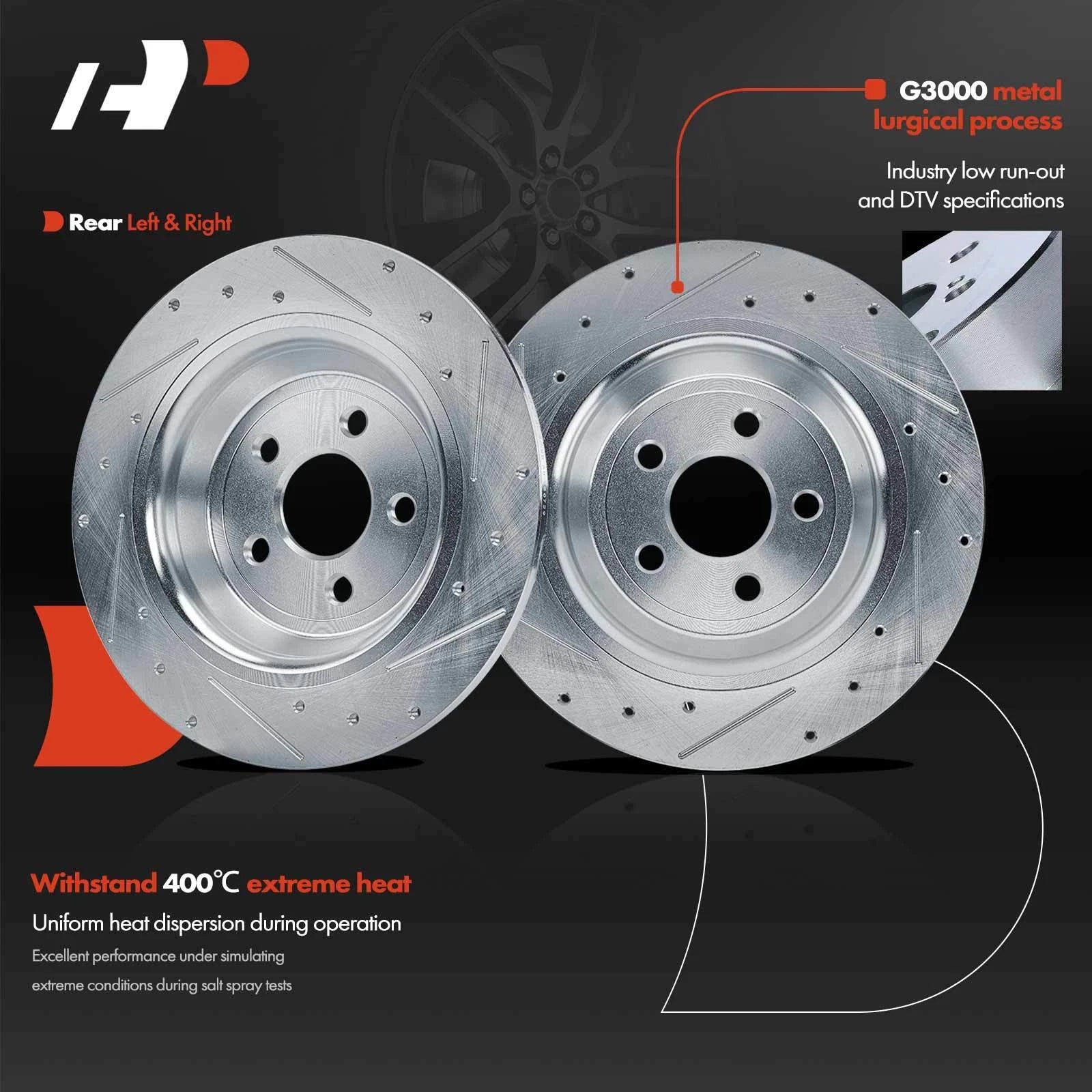 Drilled Brake Rotors + Brake Pads for Ford Escape Lincoln Corsair (2020–2023)