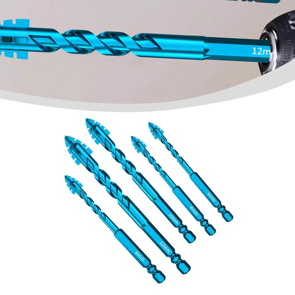 5 Pieces Carbide Drill Bits 6681012mm for Drywall Wood Metal Tiles