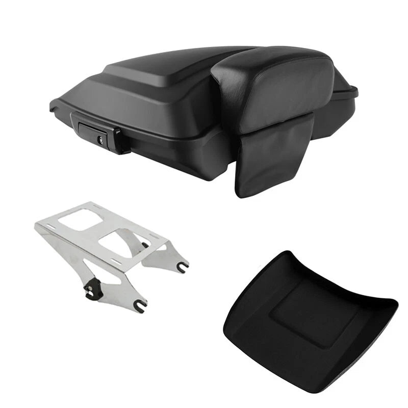 Matte Black Razor Trunk Backrest Mount Rack for Harley Touring (2014–2026)