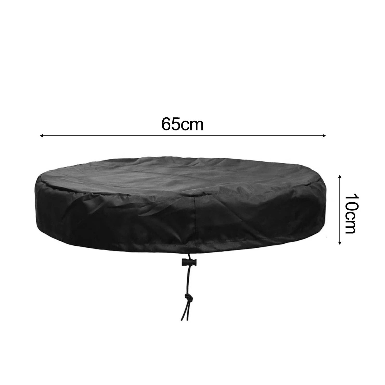 Weatherproof Black Bucket Dust Cover 65CM for Universal Use (420D Oxford)