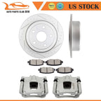 2X Rear Brake Calipers & Rotors with Ceramic Pads for Jeep Wrangler (2007–2017)