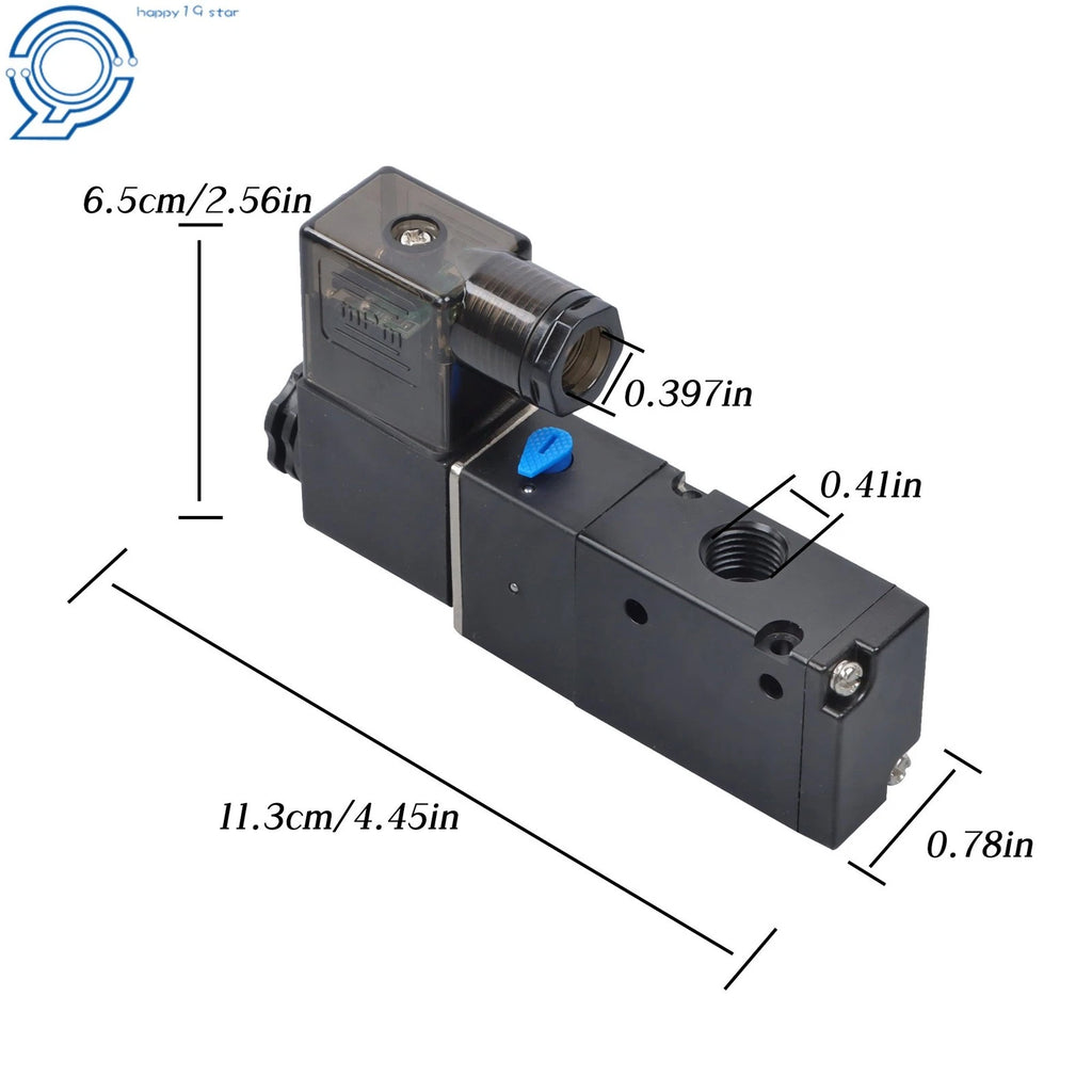 3 Way 2 Position Solenoid Valve for Pneumatic System (12V DC)