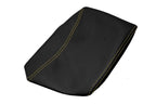 Console Armrest Cover for Infiniti G35X (2005–2006) Carbon Fiber Yellow Stitch