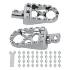CNC Wide Fat Foot Pegs for Harley Dyna Sportster Fatboy (Pair)