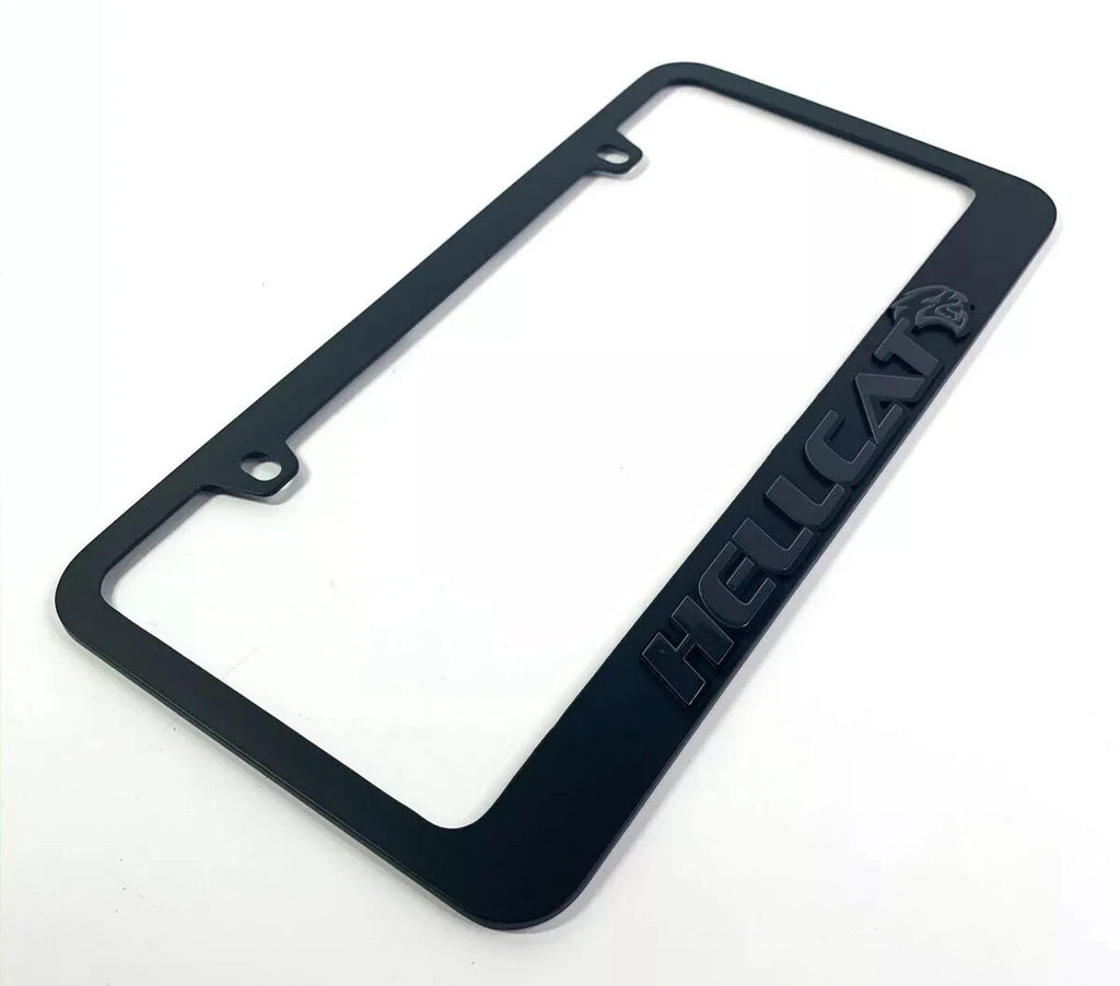 License Plate Frame Black for Dodge Challenger Charger Hellcat Script (2015–2023)