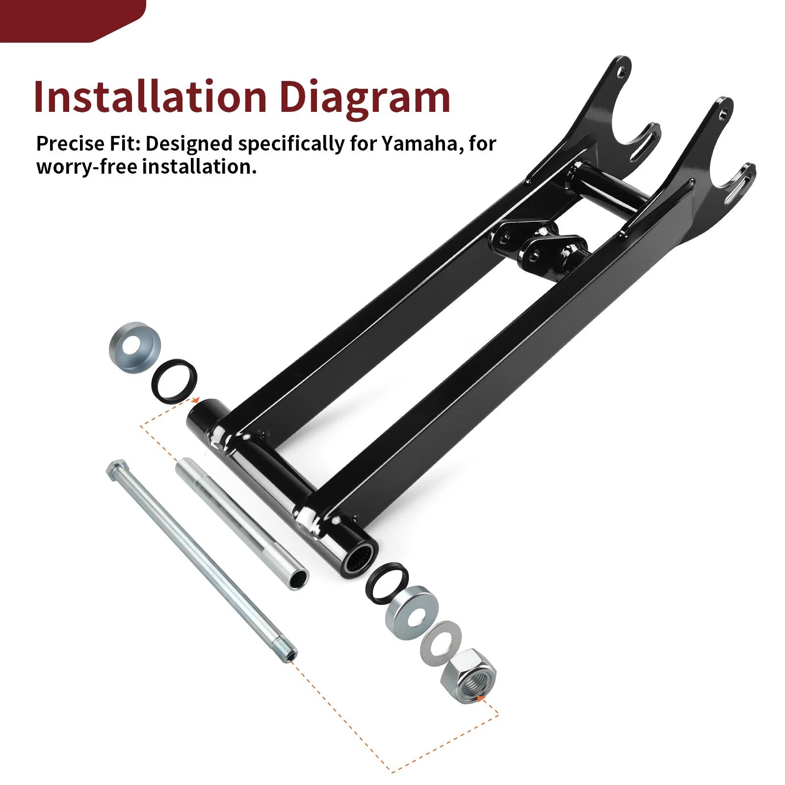 2" Extended Black Rear Swingarm for Yamaha YFZ350 Banshee 350 (1987–2006)