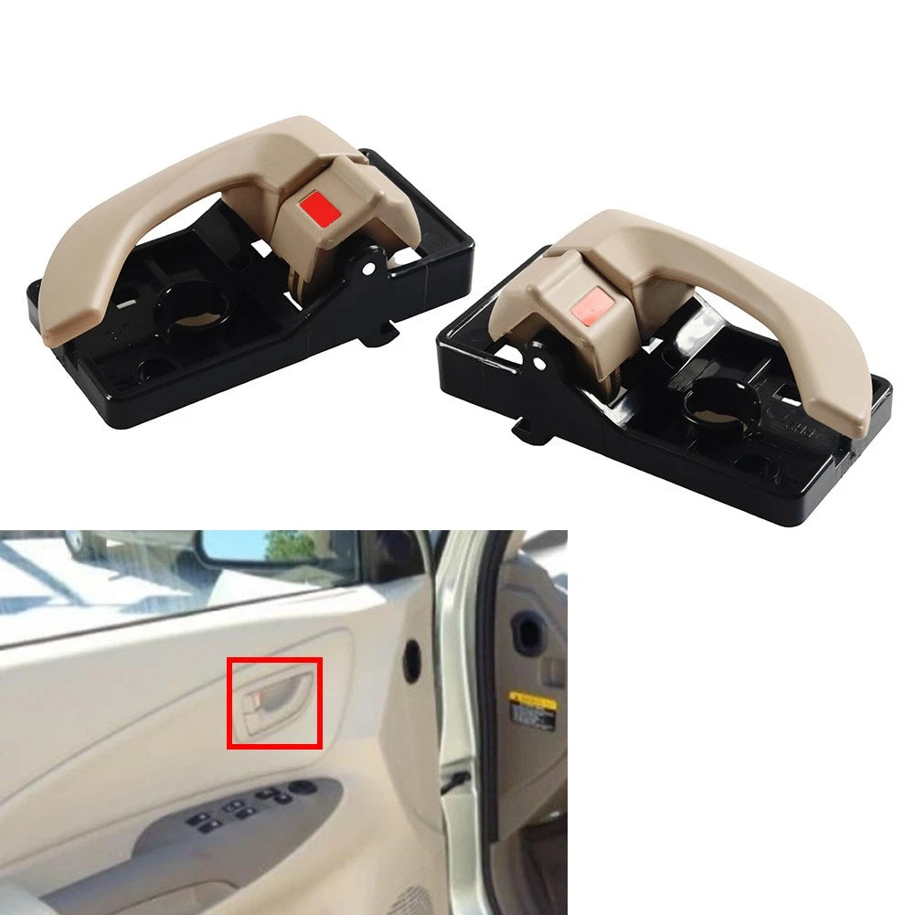 Set of 2 Interior Door Handles for Hyundai Tucson (2005–2009) ABS Beige