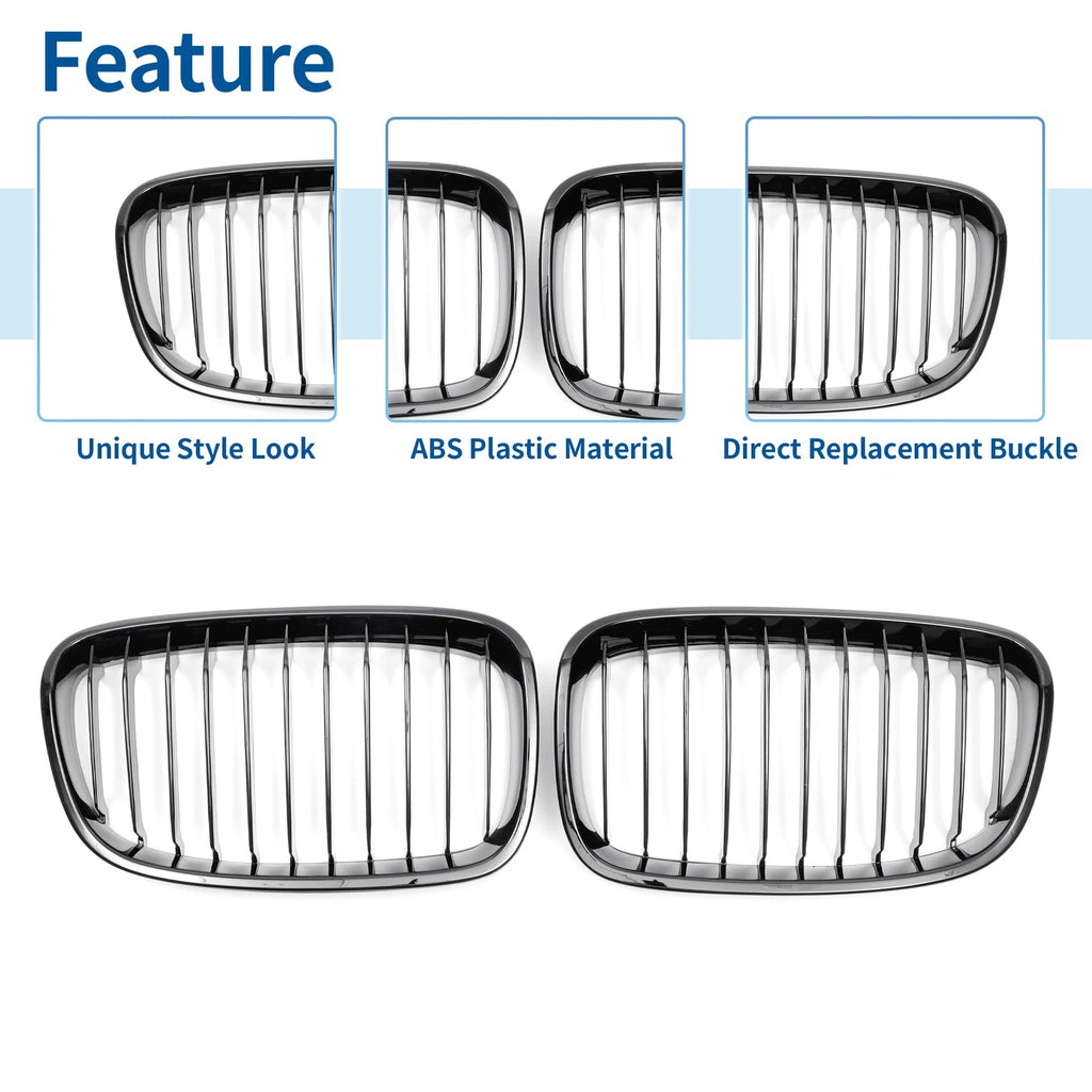 Pair Front Upper Bumper Grille Grill for BMW 1 Series F20 (2011–2014)