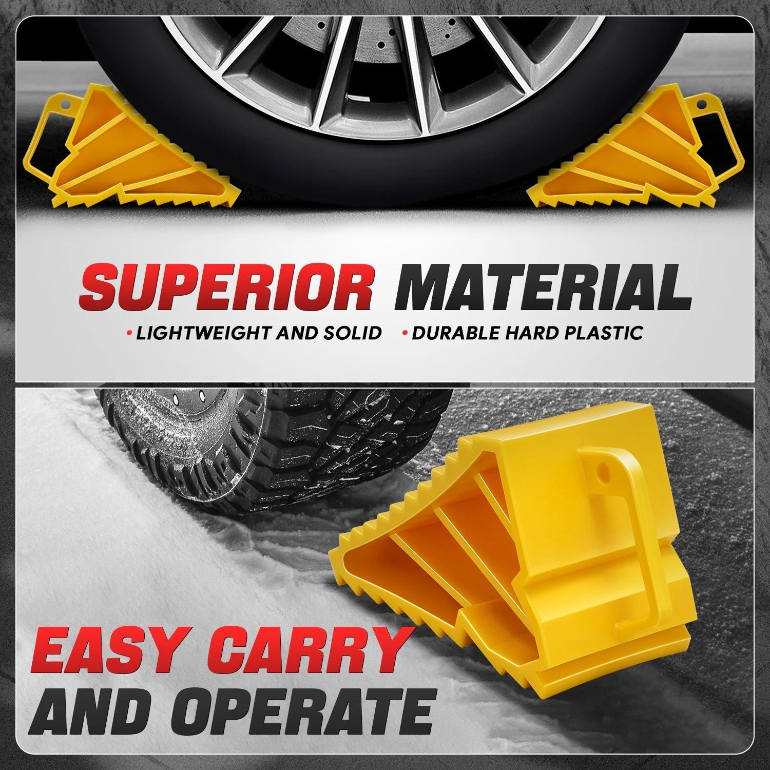 Stackable Wheel Chock with Handle for Universal Use (8000 lbs Capacity)