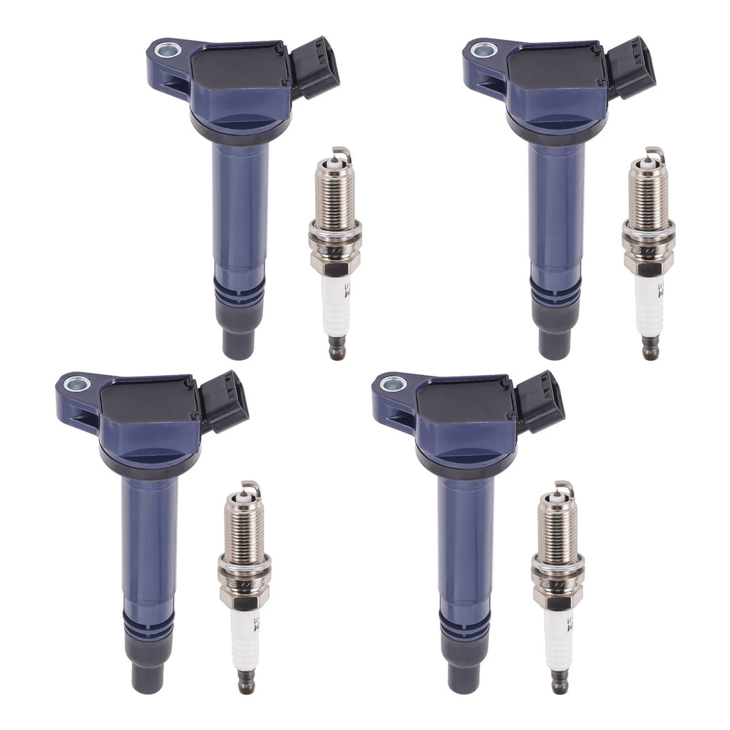 Set of 4 Ignition Coils + 4 Spark Plugs for Toyota 4Runner, Camry, FJ Cruiser
