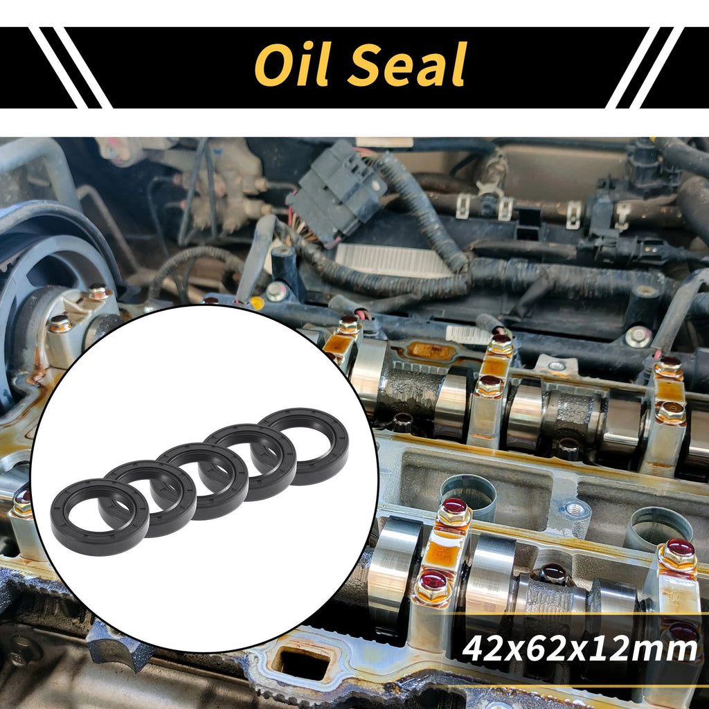 Set of 5 Oil Seal Rotary Shaft Seal NBR Rubber 42x62x12mm