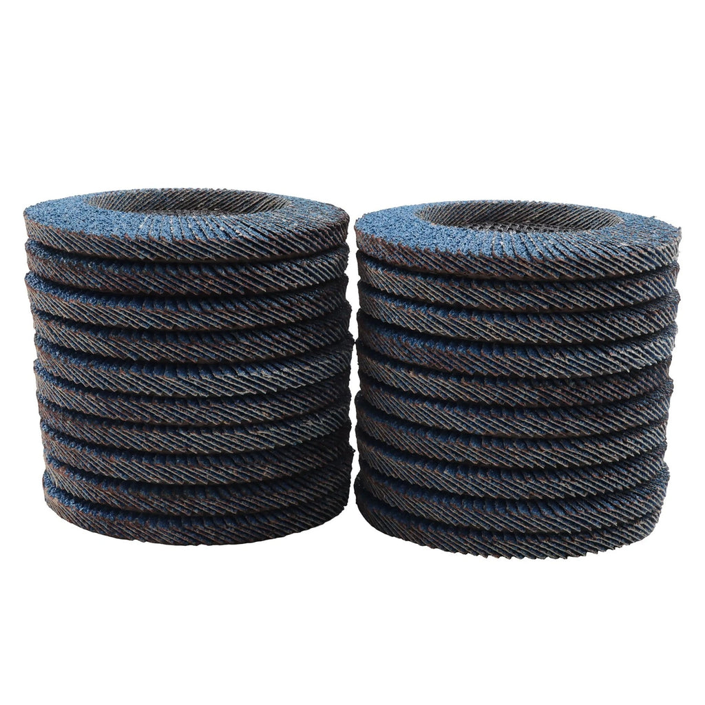 Set of 20 Ceramic Flap Wheels 4.5" x 7/8" 40 Grit for Angle Grinder